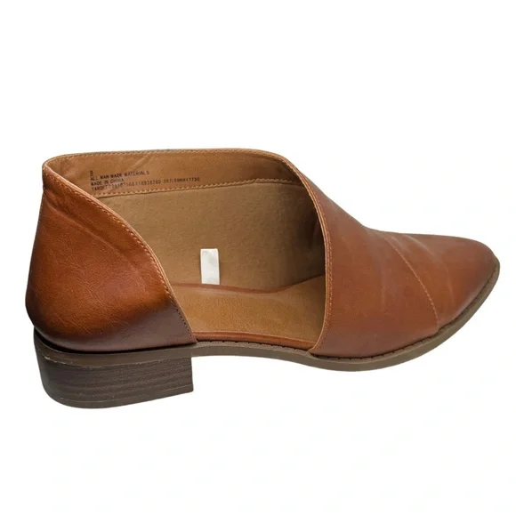 Women’s Brown Cutout Leather Ankle Flats – Size 9 - Picture 3 of 5